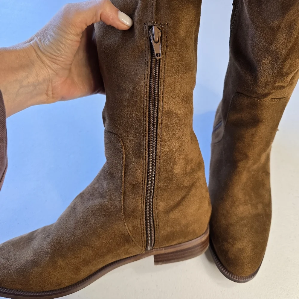 J. Crew Suede Over The Knee Ridding Boots Cognac Women's 8.5‎